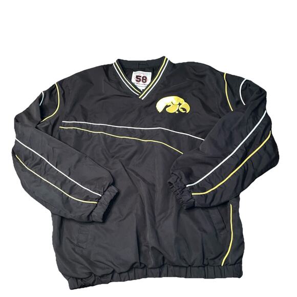 58 Sport Other - Iowa Hawkeyes Pullover Windbreaker Black Jacket XL Vintage